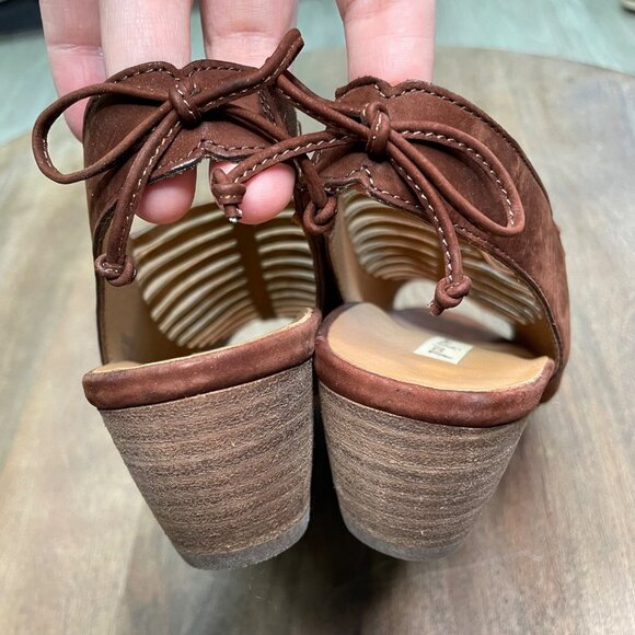 Paul Green Brown Suede Sandals‎ Heels Size US 6.5 Open Toe Neutral Versatile EUC - Picture 6 of 9